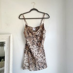 Princess Polly Snakeskin Cowl Neck Dress